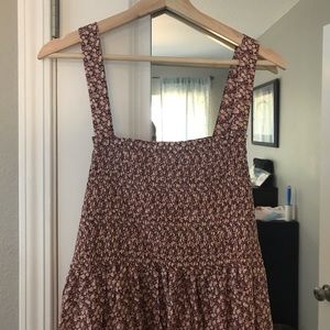 LOFT Floral Smocked Maxi Dress